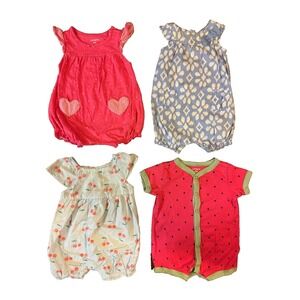 Carters Baby Girl Clothes Lot 3 Months Rompers 1 PC Outfits Summer Shorts Hearts